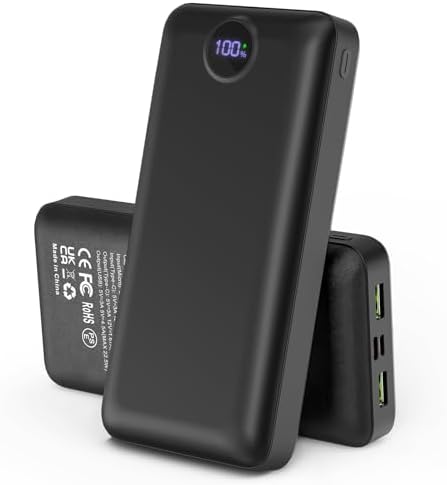 Batterie Externe 50000mAh Charge Rapide, Power Bank USB-C 22,5W, Noir