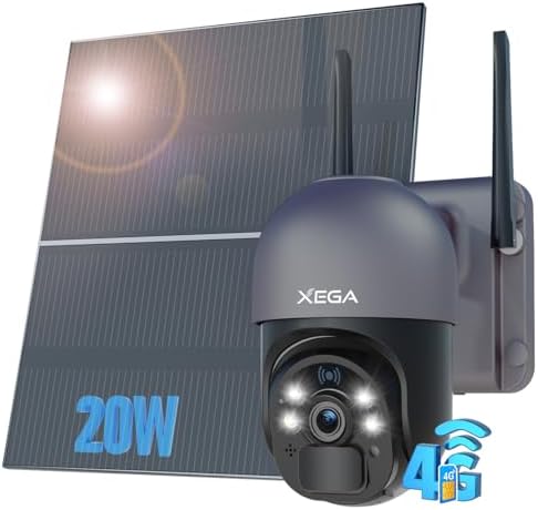 Caméra de Surveillance 4G LTE Solaire, Vision Nocturne, Gris, IP66