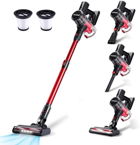 monmecd Aspirateur Balai sans Fil 4-en-1, 16Kpa, 150W, 50 Min Autonomie, LED