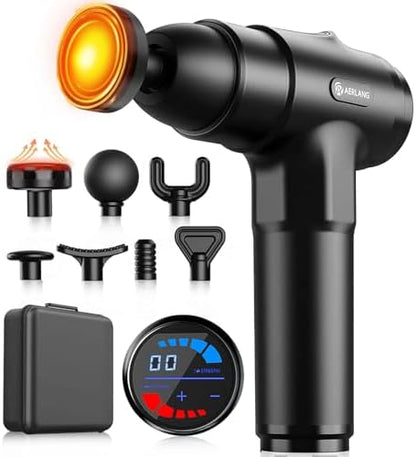 AERLANG Pistolet de Massage Musculaire, Modèle Silencieux avec Chaleur, 20 Niveaux Réglables