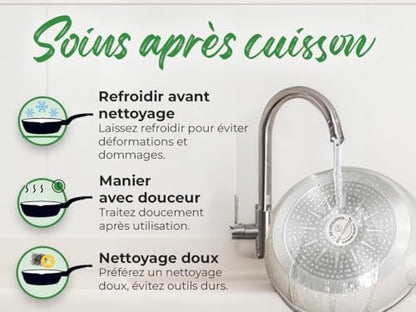 Batterie de Cuisine Induction 21 Pcs, Set de Casseroles et Poêles Antiadhésives, Beige