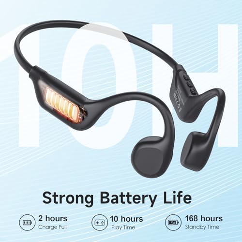 Casque Bluetooth 5.4 Conduction Osseuse, Étanche IPX5 pour Sport