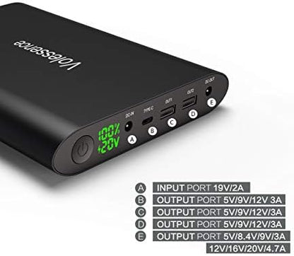 Batterie Externe 50000mAh avec Charge Rapide, Aluminium Noir