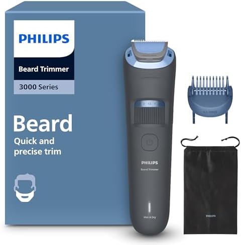 Philips Tondeuse à Barbe Série 3000, Modèle BT3619/15, 20 Hauteurs Réglables, Étanche