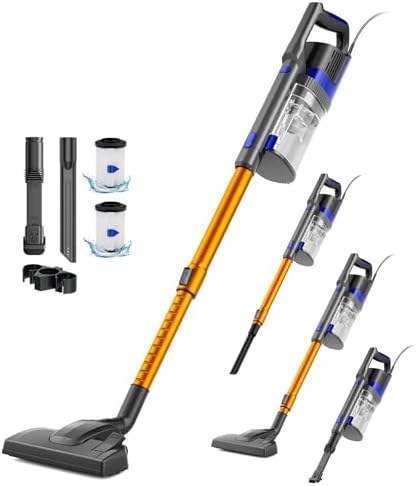 VACTechPro Aspirateur Balai XL-606-60, 680W, 60KPa, 7M Câble, Orange