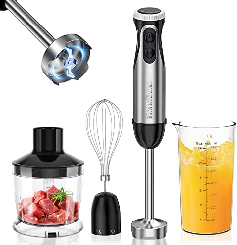 Bonsenkitchen Mixeur Plongeant Multifonction HB3203, 1000W, 20 Vitesses, Noir