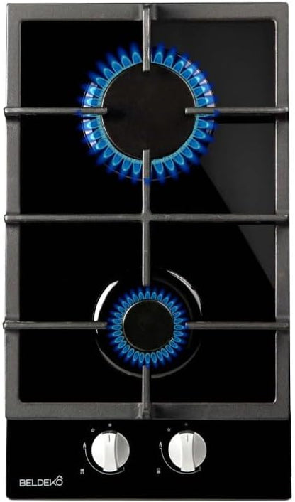 Plaque Induction 2 Feux, Verre Noir, Puissance 4000W, Gaz Naturel