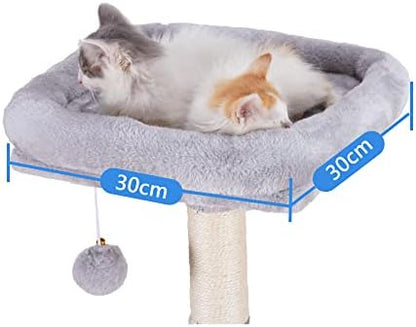 Arbre à Chat Compact avec Hamac Confortable et Jouets, Gris 111 cm