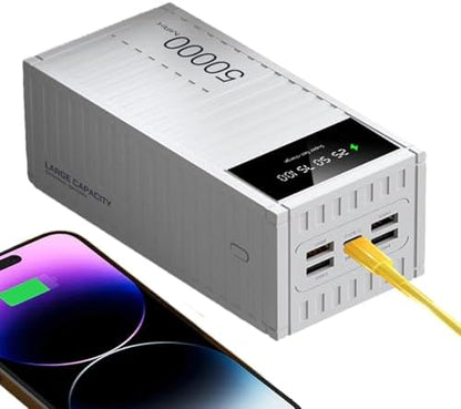 Batterie Externe 50000mAh, Charge Rapide 66W, Affichage LED, Noir