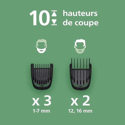 Philips Tondeuse Multigroom Série 3000, Modèle MG3930/15, 7 Accessoires, Lames Auto-affûtées