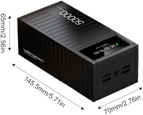 Banque de Charge Portable 66W, Batterie Externe 50000mAh avec Affichage LED