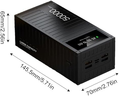 Banque de Charge Portable 66W, Batterie Externe 50000mAh avec Affichage LED