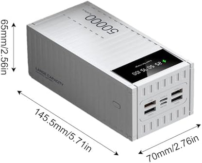 Batterie Externe 50000mAh, Charge Rapide 66W, Affichage LED, Noir