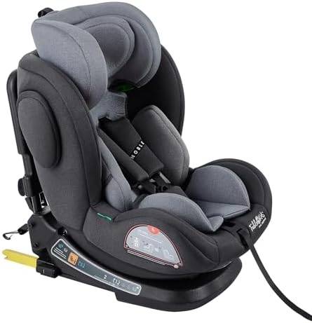 FableKids Siège Auto Isofix Rotatif 360°, i-Size 40-150cm, Gris