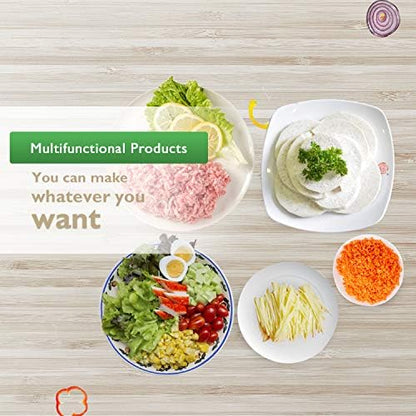 Nictemaw Râpe Légumes Électrique, Modèle AM003741_EU, 150W, 5 Cônes Acier Inoxydable