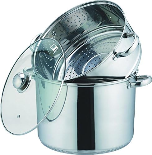 KAMBERG Couscoussier Induction 3 en 1, Modèle 0008071, 24 cm, 8 Litres, Acier Inoxydable