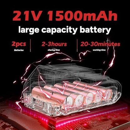 Débroussailleuse Électrique sans Fil, Moteur sans Balais, 2 Batteries, 4 Lames