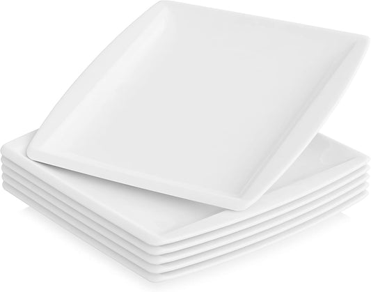 Assiettes à Dessert en Porcelaine - Lot de 6 - Design Minimaliste