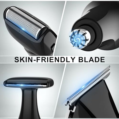 Hatteker Rasoir Électrique Homme, Tondeuse Corps avec Bras Extensible, Kit Étanche