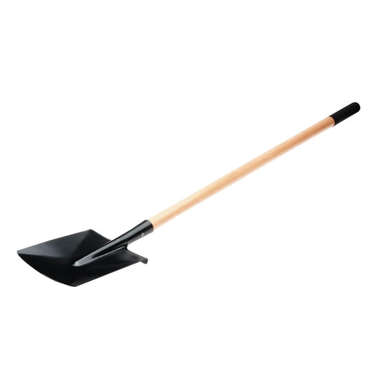 Pelle Carrée en Acier - Manche Long en Bois - Outil de Jardinage Ergonomique