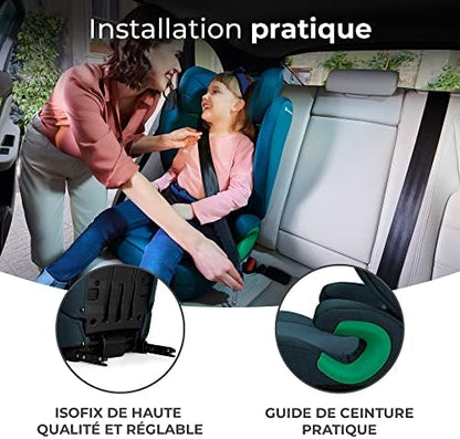 Kinderkraft Siège Auto Isofix JUNIOR FIX i-Size, Groupe 2/3, 100-150 cm, Bleu