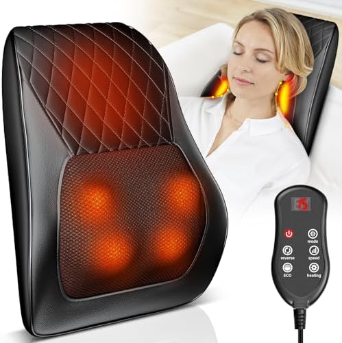 Masseur Cervical 3D avec Coussin Chauffant, 3 Vitesses Réglables et Modes Multiples
