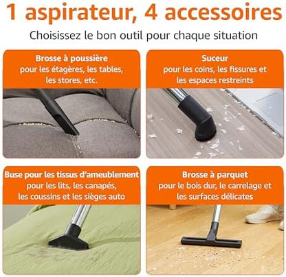 Amazon Basics Aspirateur Traineau sans Sac VCS35B15KOM-85, 850W, Filtro HEPA, Gris