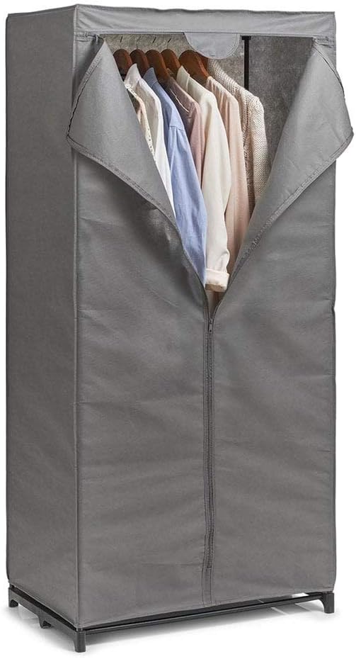Armoire Textile - Cadre Métal Robuste - Fermeture Éclair