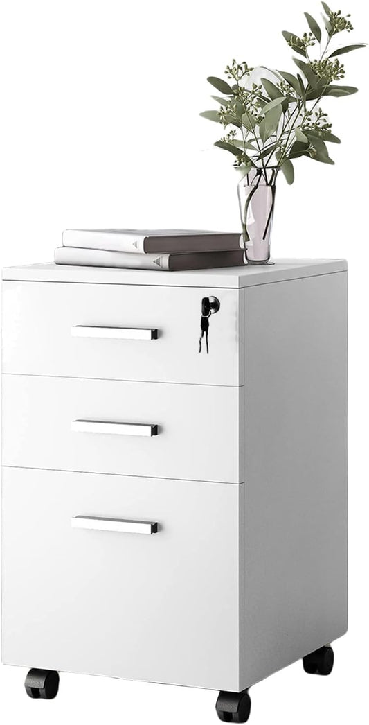 Armoire de Classement - 3 Tiroirs - Roulettes 360°