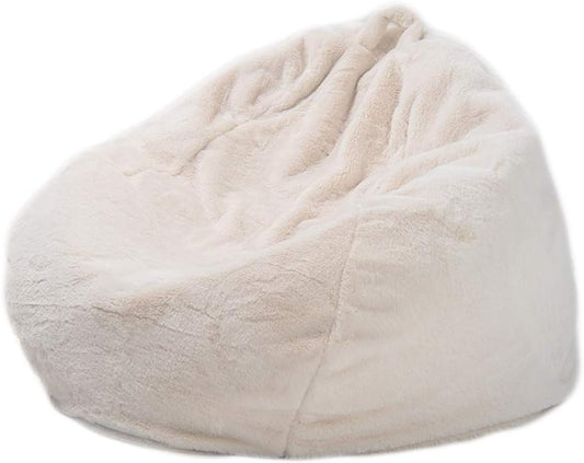 Housse de Pouf Poire - Fourrure de Lapin Artificielle - Sans Remplissage