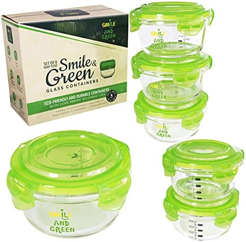 Contenants en Verre Borosilicate 240ml, Petit Pot en Verre, Lot de 6, Couvercles Hermétiques