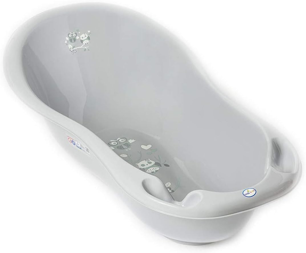 Baignoire Bébé avec Thermomètre - Gris Owls - 102 cm