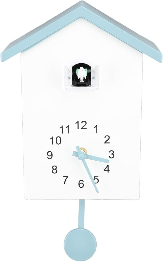 Horloge Murale Nichoir - Toit Bleu Gris - Décoration Tendance
