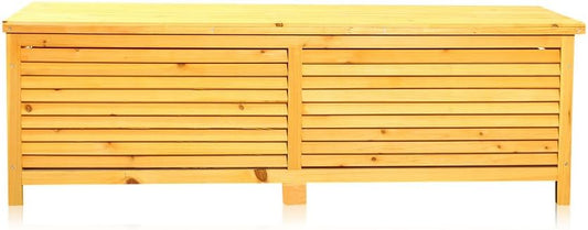 Coffre de Jardin en Bois - 140CM - Coussins Inclus