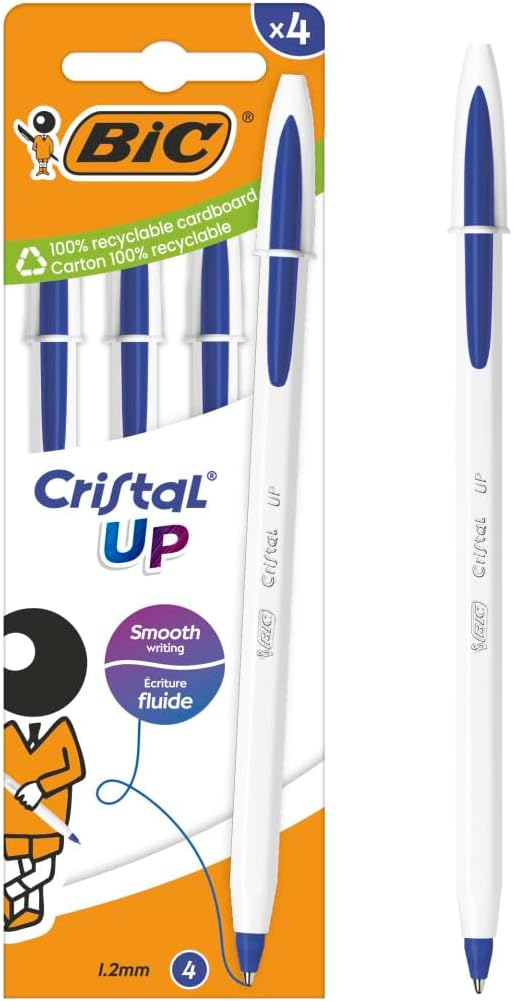 Stylo-bille BIC Cristal Up - Pointe Large 1,2 mm - Corps Bicolore