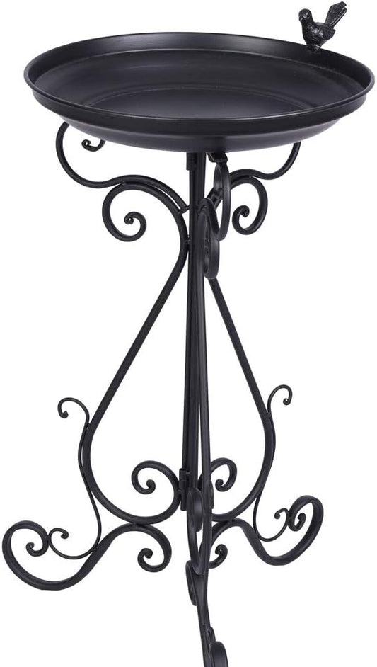Fontaine pour Bain d'Oiseau - Métal Noir - Décoration de Jardin