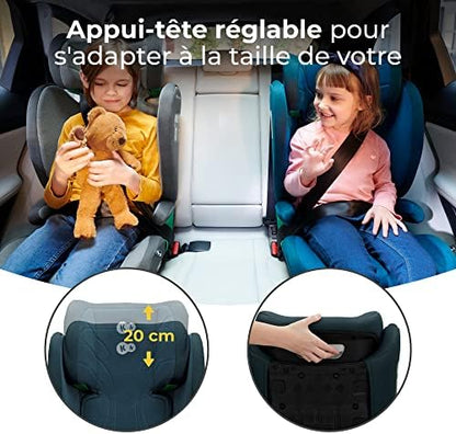 Kinderkraft Siège Auto Isofix JUNIOR FIX i-Size, Groupe 2/3, 100-150 cm, Bleu