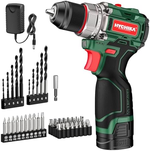 HYCHIKA BETTER TOOLS FOR BETTER LIFE Perceuse Visseuse sans fil NBT-CD-16.8A-BL, Moteur sans balais, 45Nm, 53 accessoires