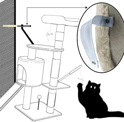 Arbre à Chat Multifonction avec Griffoirs, Beige, 112cm