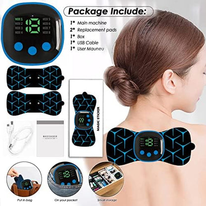 Unité TENS Rechargeable Masseur Cervical, 8 Modes, 19 Fréquences