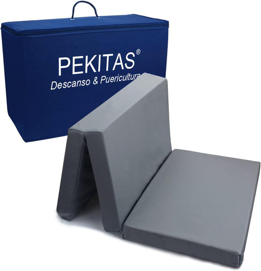 Matelas de Voyage Bébé - Pliable 60x120 cm - Housse Lavable