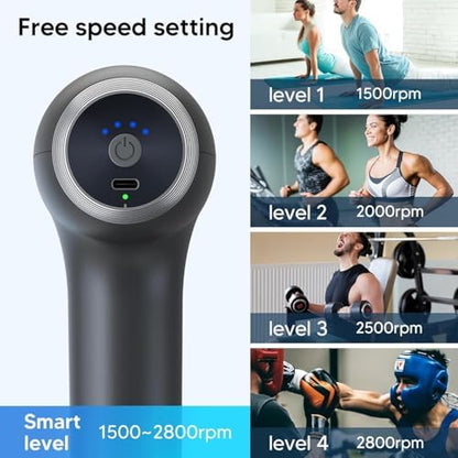 arboleaf Pistolet de Massage Musculaire, 5 Embouts, 5 Niveaux, Ultra Silencieux