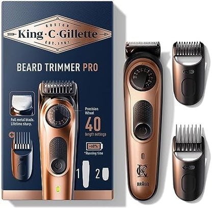 King C. Gillette Tondeuse à Barbe Électrique PRO, Molette de Précision, 40 Réglages, 80 min Autonomie