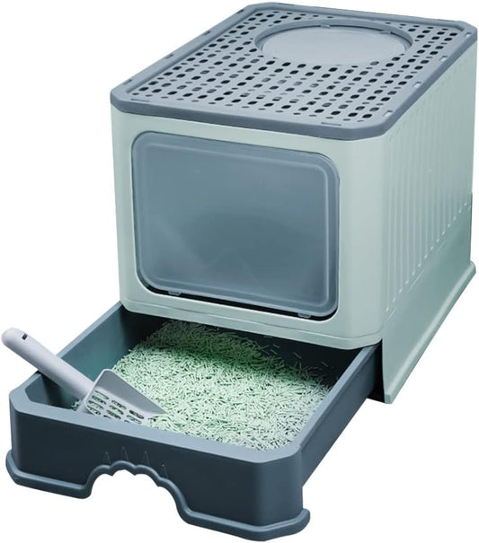 Maison de Toilette pour Chat - Design Pliable - Grande Capacité