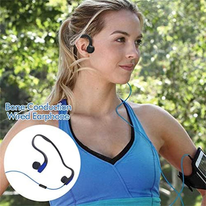 Casque à Conduction Osseuse Filaire Sport, Oreille Ouverte, Noir