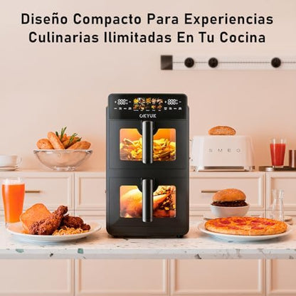 Air fryer 10L avec double compartiment et puissance exceptionnelle pour une cuisson saine