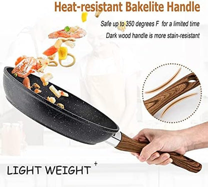 Ensemble Antiadhésif Batterie de Cuisine Induction 17 Pièces, Noir