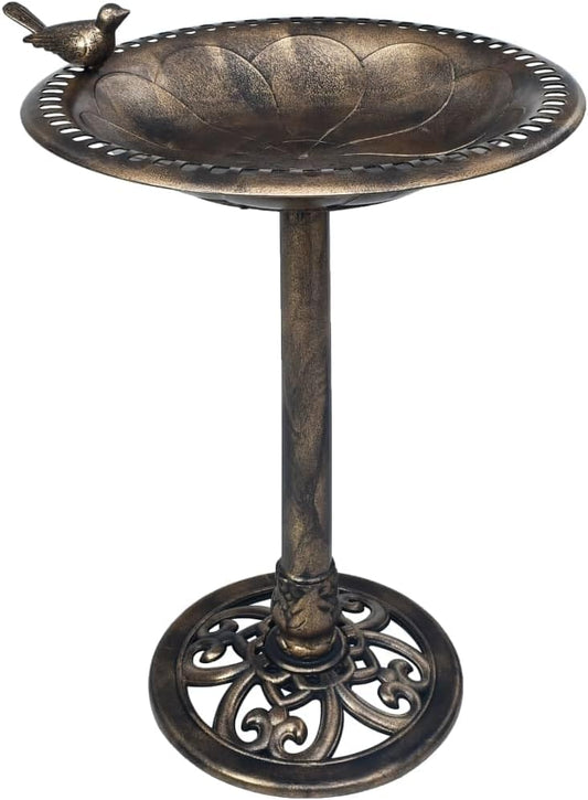 Bain d'Oiseaux Extérieur - Résistant aux Intempéries - Design Bronze