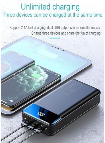 Chargeur Portable 50000mAh Batterie Externe, Charge Rapide USB C, Noir