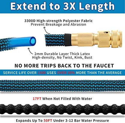 Tuyau d'Arrosage Extensible 30m avec Buse 10 Fonctions, Extra Résistant 3750D